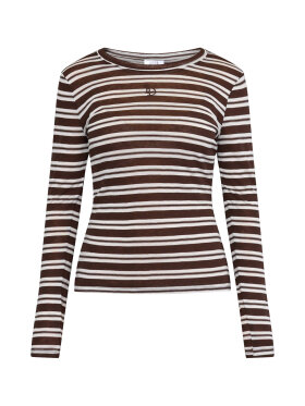 Love & divine mesh bluse - brun/striber - Dame - T-shirts - love & divine