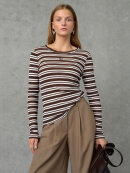 Love & divine mesh bluse - brun/striber - Dame - T-shirts - love & divine