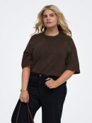 Only Carmakoma strik - coffee - Overdele til Plus size - ONLY CarmaKoma