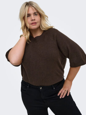 Only Carmakoma strik - coffee - Overdele til Plus size - ONLY CarmaKoma Only Carmakoma strik - coffee - Overdele til Plus size - ONLY CarmaKoma