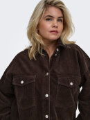 Only Carmakoma fløjls skjorte/jakke - brun - Overdele til Plus size - ONLY CarmaKoma