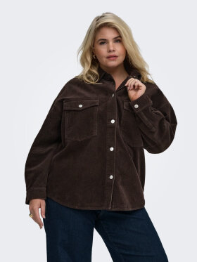 Only Carmakoma fløjls skjorte/jakke - brun - Overdele til Plus size - ONLY CarmaKoma Only Carmakoma fløjls skjorte/jakke - brun - Overdele til Plus size - ONLY CarmaKoma