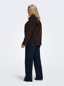 Only Carmakoma fløjls skjorte/jakke - brun - Overdele til Plus size - ONLY CarmaKoma