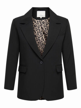 Only Carmakoma blazer - sort/leo - Overdele til Plus size - ONLY CarmaKoma