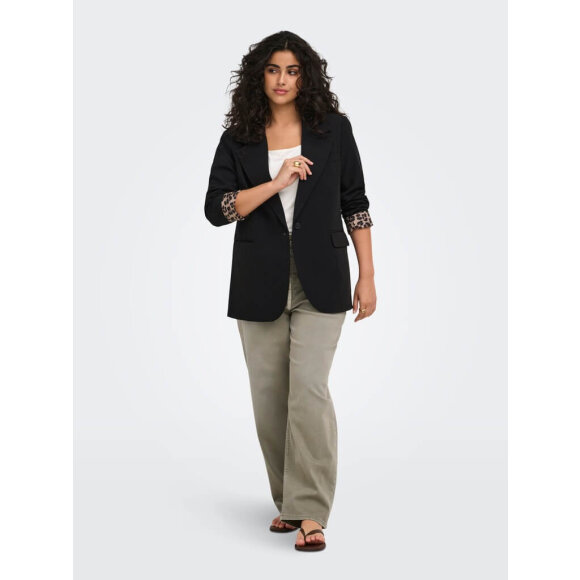 Only Carmakoma blazer - sort/leo - Overdele til Plus size - ONLY CarmaKoma