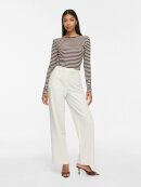 Vila T-shirt L/Æ - brun/sand striber - Dame - T-shirts - VILA