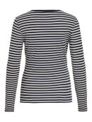 Vila T-shirt L/Æ - off/navy striber - Dame - T-shirts - VILA