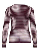Vila T-shirt L/Æ - Bordeaux/rosa striber - Dame - T-shirts - VILA