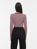 Vila T-shirt L/Æ - Bordeaux/rosa striber - Dame - T-shirts - VILA