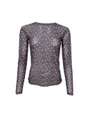 Black Colour Bluse Mesh - brun/dot - Dame - Bluser - Black Colour Black Colour Bluse Mesh - brun/dot - Dame - Bluser - Black Colour