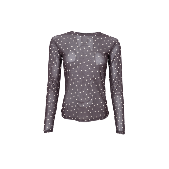 Black Colour Bluse Mesh - brun/dot - Dame - Bluser - Black Colour Black Colour Bluse Mesh - brun/dot - Dame - Bluser - Black Colour