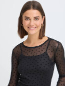 Fransa Mesh Bluse  - sort/hjerte - Dame - Bluser - FRANSA