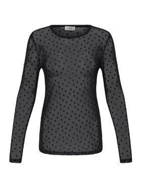 Fransa Mesh Bluse  - sort/hjerte - Dame - Bluser - FRANSA