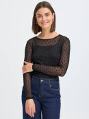 Fransa Mesh Bluse  - sort/hjerte - Dame - Bluser - FRANSA