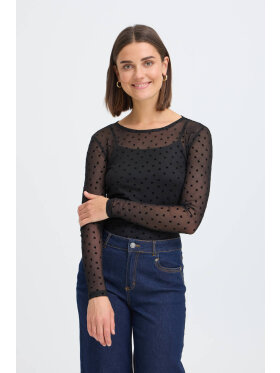 Fransa Mesh Bluse - sort/hjerte - Dame - Bluser - FRANSA Fransa Mesh Bluse - sort/hjerte - Dame - Bluser - FRANSA