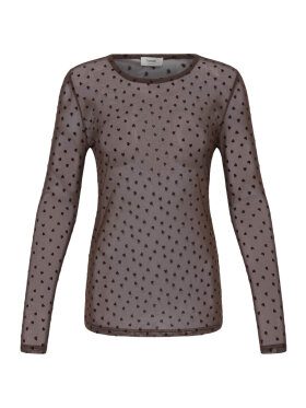 Fransa mesh Bluse - brun/hjerte - Dame - Bluser - FRANSA Fransa mesh Bluse - brun/hjerte - Dame - Bluser - FRANSA