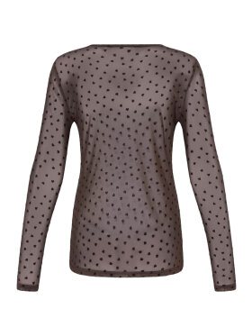 Fransa mesh Bluse - brun/hjerte - Dame - Bluser - FRANSA