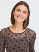 Fransa mesh bluse - brun/sløjfe - Dame - Bluser - FRANSA