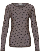 Fransa mesh bluse - brun/sløjfe - Dame - Bluser - FRANSA