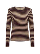 Soyaconcept T-shirt L/Æ - brun/sand striber - Dame - Bluser - Soyaconcept 