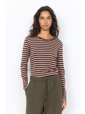 Soyaconcept T-shirt L/Æ - brun/sand striber - Dame - Bluser - Soyaconcept 