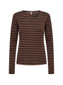 Soyaconcept T-shirt L/Æ - navy/camel stribet - Dame - Bluser - Soyaconcept 