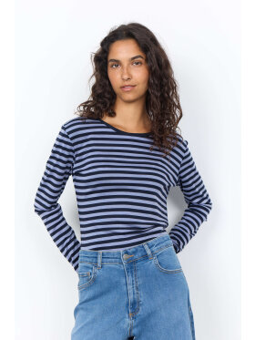 Soyaconcept T-Shirt L/Æ - navy/lysblå stribet - Dame - T-shirts - Soyaconcept 
