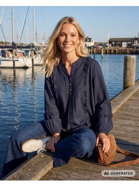 Prepair Bluse - Camilla - Navy - Dame - Bluser - PREPAIR Prepair Bluse - Camilla - Navy - Dame - Bluser - PREPAIR
