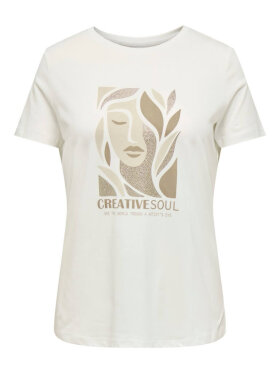 Only Carmakoma t-shirt - creme - Overdele til Plus size - ONLY CarmaKoma