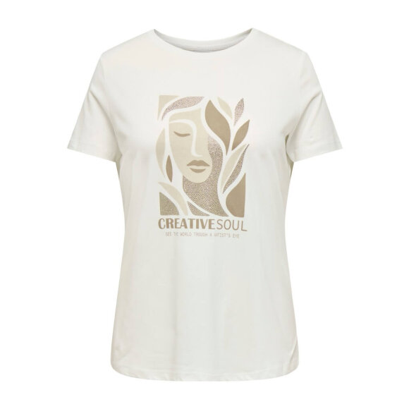 Only Carmakoma t-shirt - creme - Overdele til Plus size - ONLY CarmaKoma