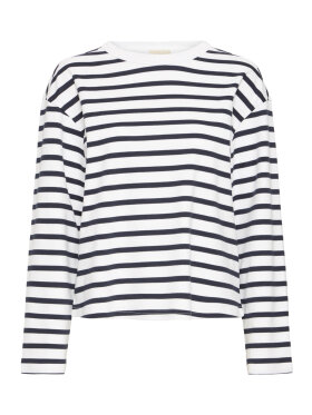 Fransa Bluse - hvid/navy stribet - Dame - Bluser - FRANSA