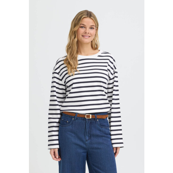 Fransa Bluse - hvid/navy stribet - Dame - Bluser - FRANSA