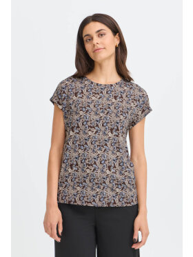 Fransa T-shirt - blå/brun - Dame - T-shirts - FRANSA Fransa T-shirt - blå/brun - Dame - T-shirts - FRANSA