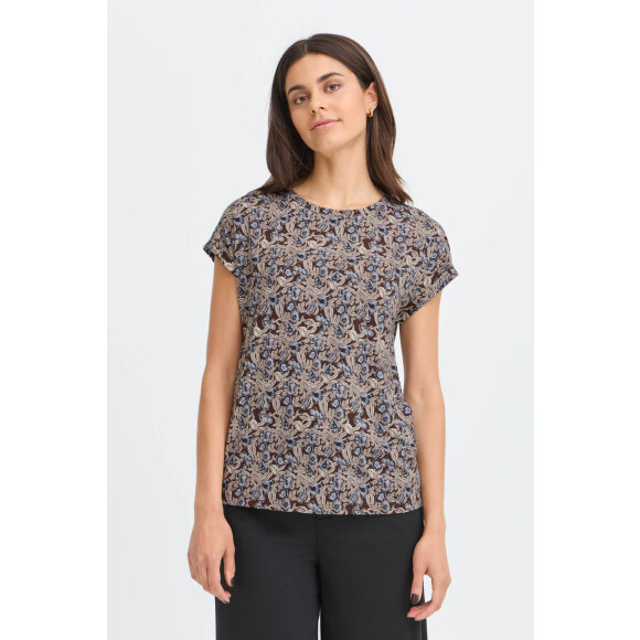 Fransa T-shirt - blå/brun - Dame - T-shirts - FRANSA