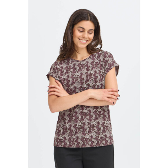 Fransa T-shirt - bordeaux/brun - Dame - T-shirts - FRANSA