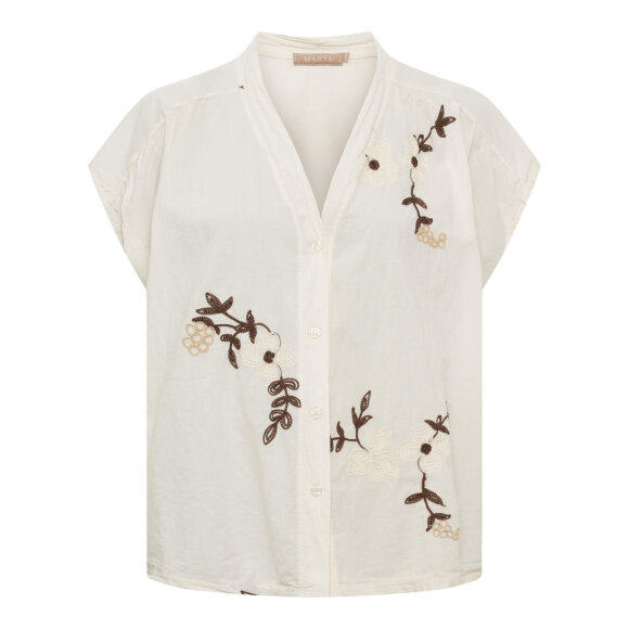 Marta Top - beige/brodering  - Toppe til dame - Sommertoppe mm. - MARTA
