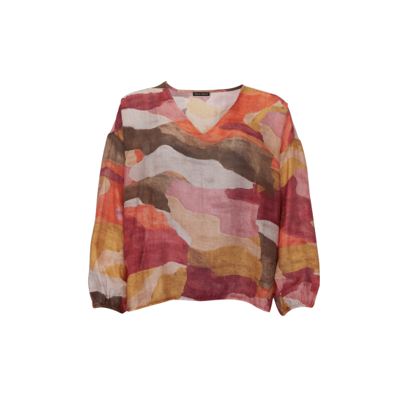 Black Colour Bluse - rød mix - Dame - Bluser - Black Colour