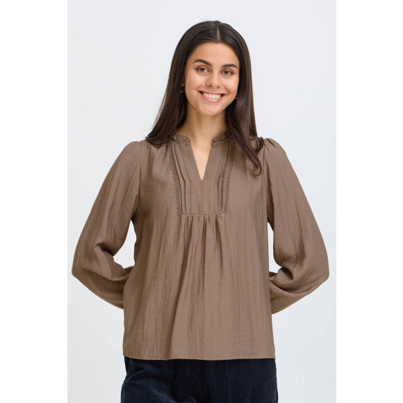 Fransa Bluse - GIDA - lysebrun - Dame - Bluser - FRANSA