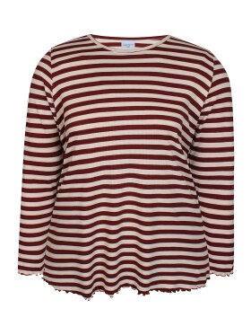 Zhenzi t-shirt l/æ - vinrød/striber - Overdele til Plus size - Zhenzi Zhenzi t-shirt l/æ - vinrød/striber - Overdele til Plus size - Zhenzi