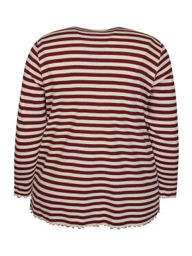 Zhenzi t-shirt l/æ - vinrød/striber - Overdele til Plus size - Zhenzi
