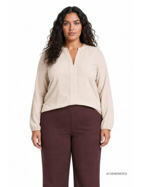 Wasabiconcept bluse - SIA - lys sand - Overdele til Plus size - Wasabiconcept