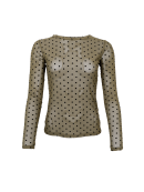 Black Colour Bluse Mesh - grøn/dot - Dame - Bluser - Black Colour Black Colour Bluse Mesh - grøn/dot - Dame - Bluser - Black Colour