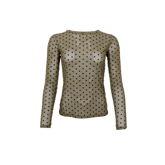 Black Colour Bluse Mesh - grøn/dot - Dame - Bluser - Black Colour Black Colour Bluse Mesh - grøn/dot - Dame - Bluser - Black Colour