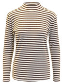 Brandtex bluse - brun/off white stribet  - Dame - Bluser - Brandtex