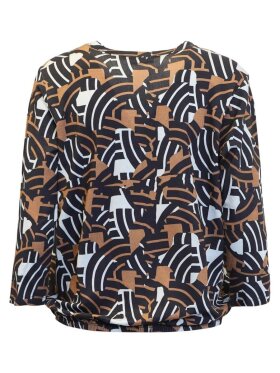 Signature bluse - blå/brun mix - Dame - Bluser - Signature