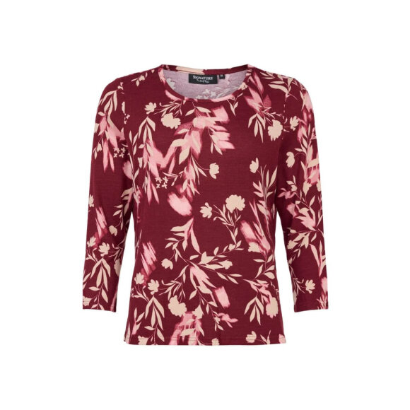 Signature bluse - vinrød mix - Dame - Bluser - Signature