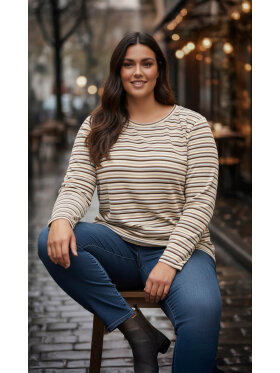 Cassiopeia bluse - brun mix - Overdele til Plus size - CASSIOPEIA Cassiopeia bluse - brun mix - Overdele til Plus size - CASSIOPEIA