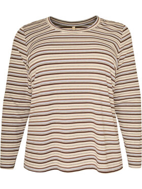 Cassiopeia bluse - brun mix - Overdele til Plus size - CASSIOPEIA