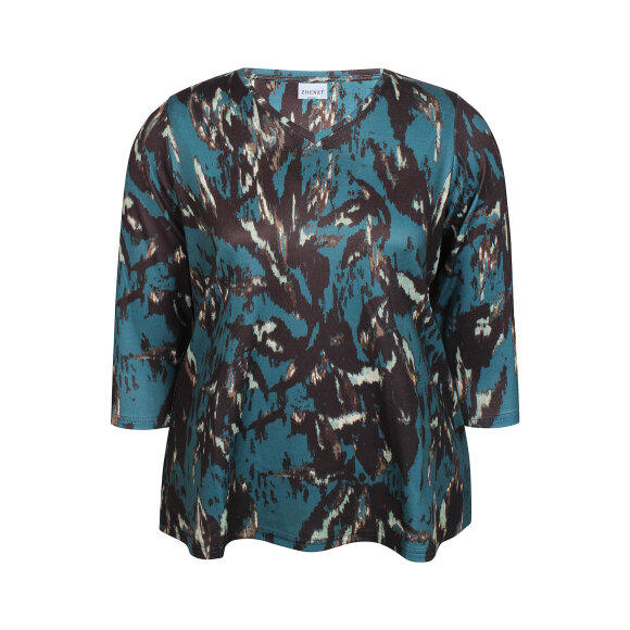 Zhenzi bluse - petrolium mix - Overdele til Plus size - Zhenzi Zhenzi bluse - petrolium mix - Overdele til Plus size - Zhenzi