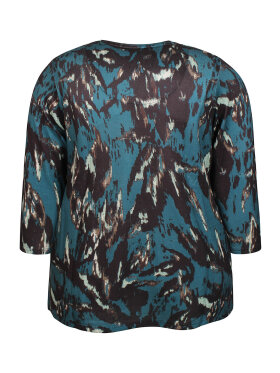 Zhenzi bluse - petrolium mix - Overdele til Plus size - Zhenzi